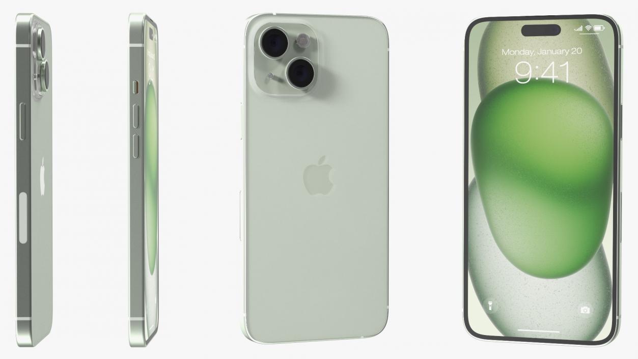 3D Apple IPhone 15 Plus Green