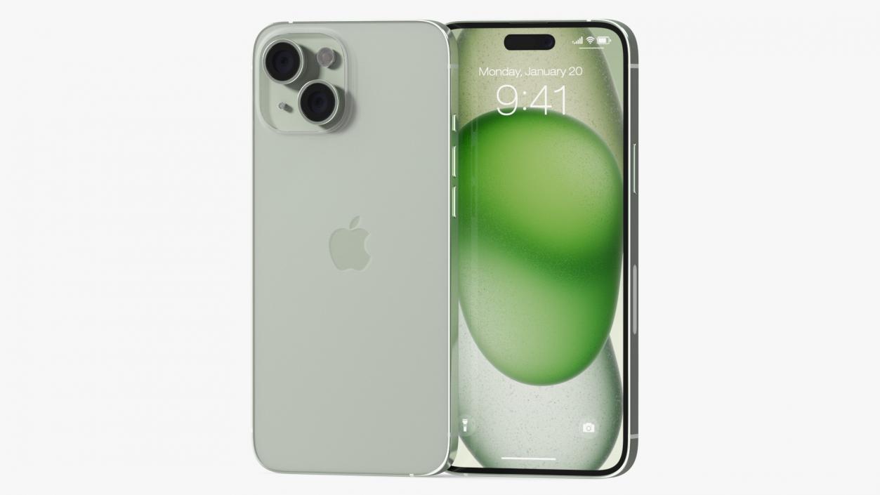 3D Apple IPhone 15 Plus Green