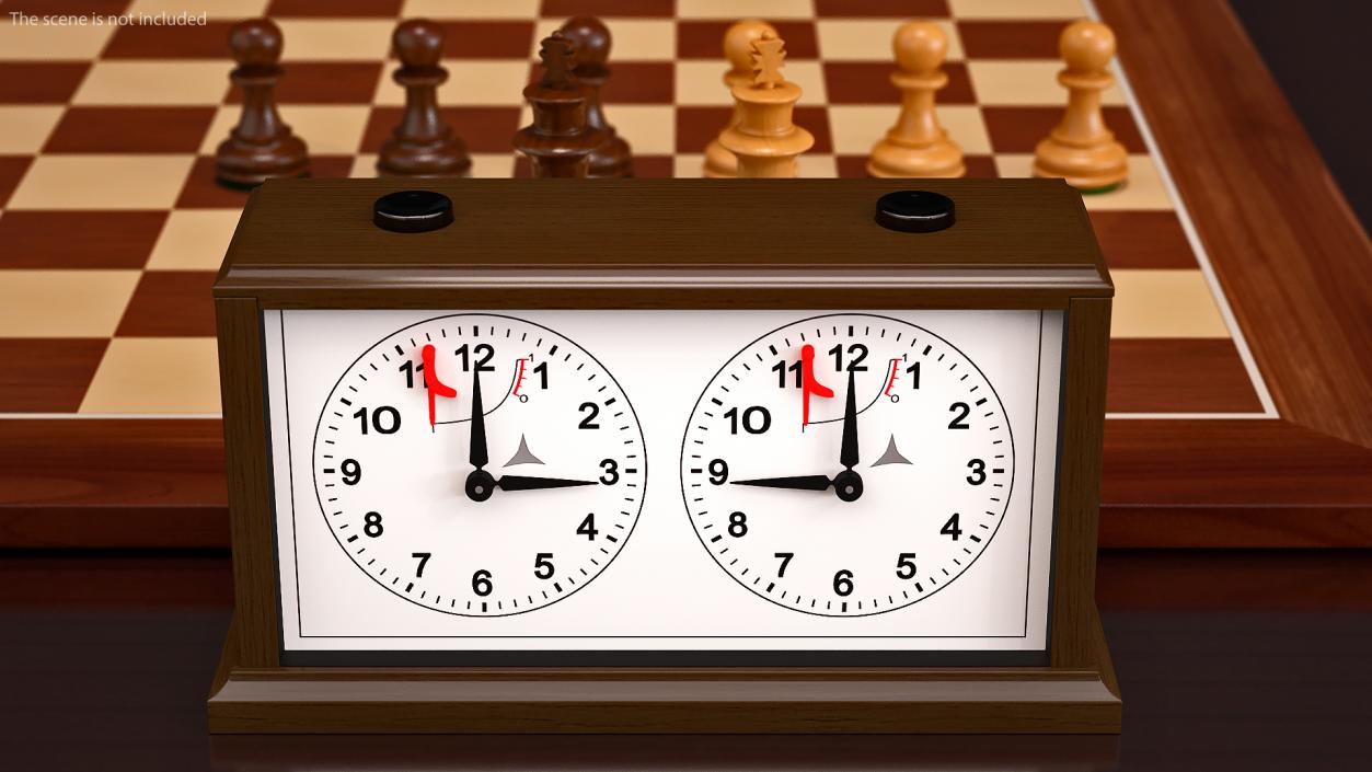 Chess with Mechanical Chess Clock Collection 3D model