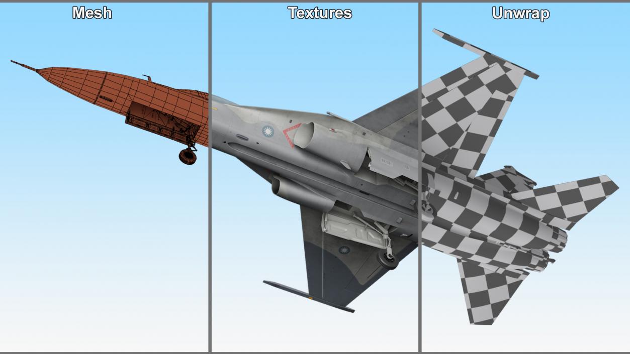 3D Unarmed Fighter Jet AIDC F-CK-1