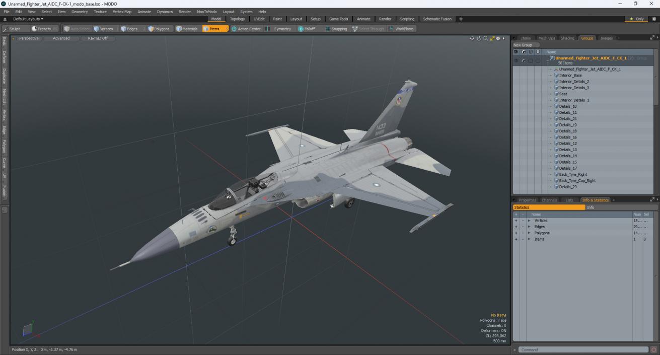 3D Unarmed Fighter Jet AIDC F-CK-1