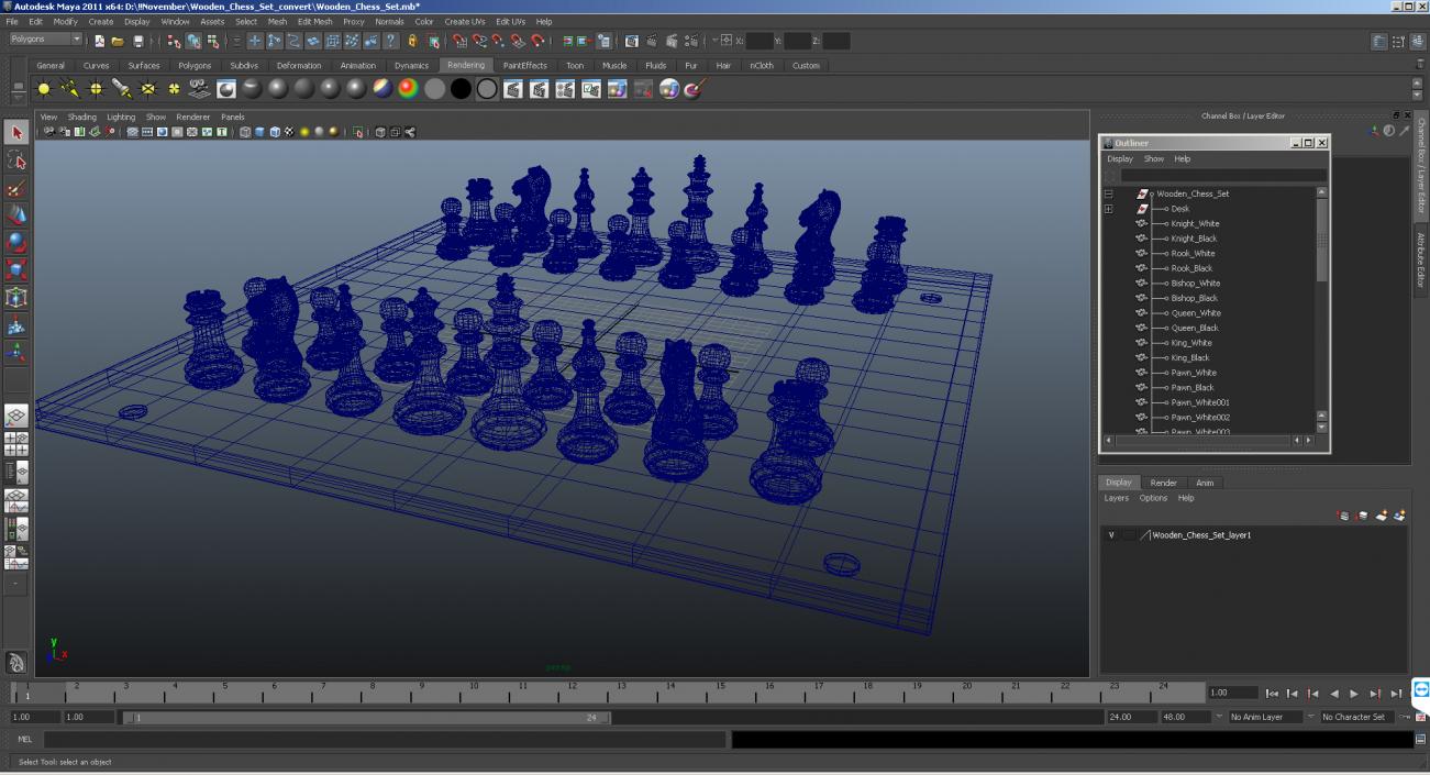 Plastic Chess Set 3D