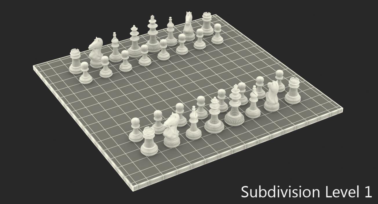 Plastic Chess Set 3D