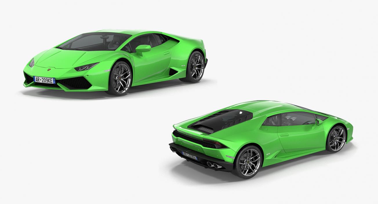 Rigged Lamborghini Cars Collection 3D model