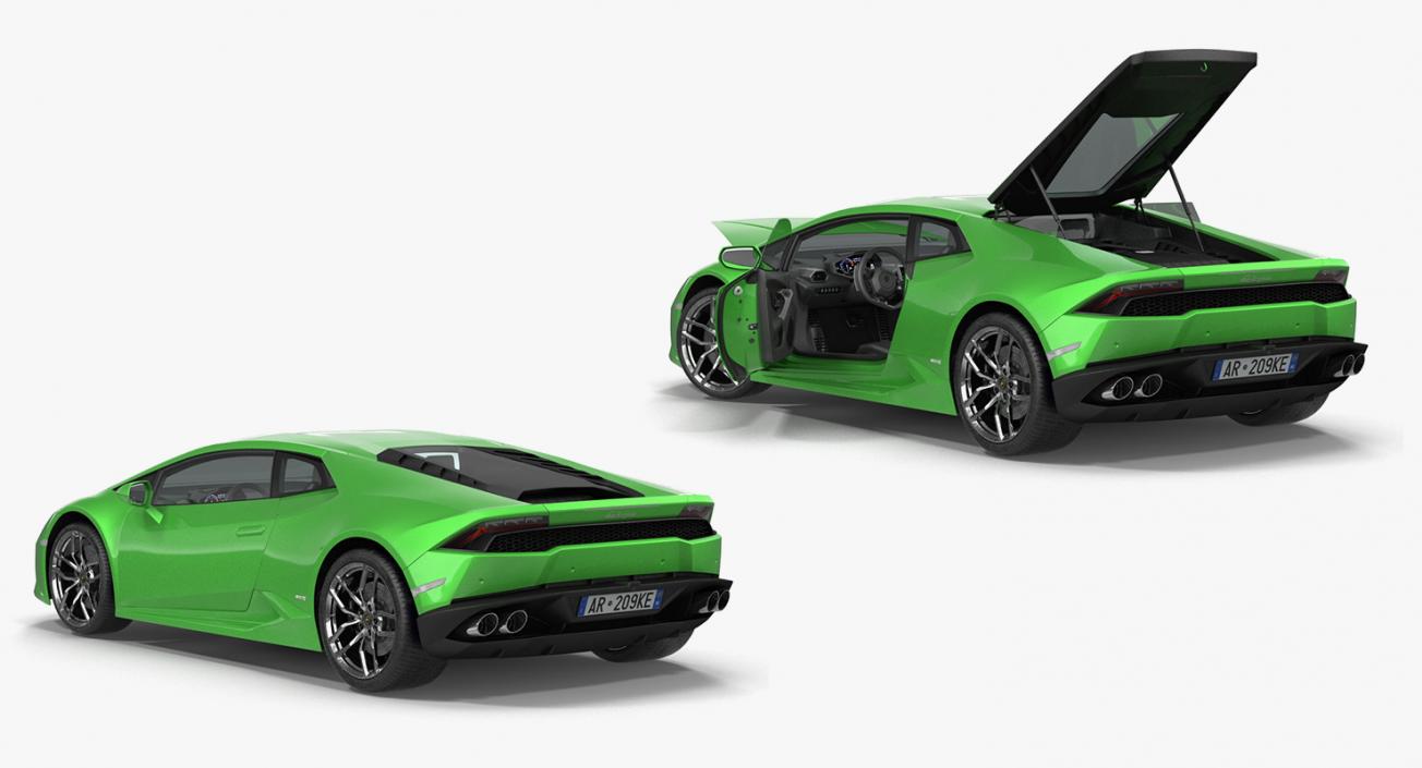 Rigged Lamborghini Cars Collection 3D model