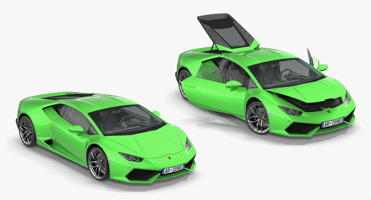 Rigged Lamborghini Cars Collection 3D model