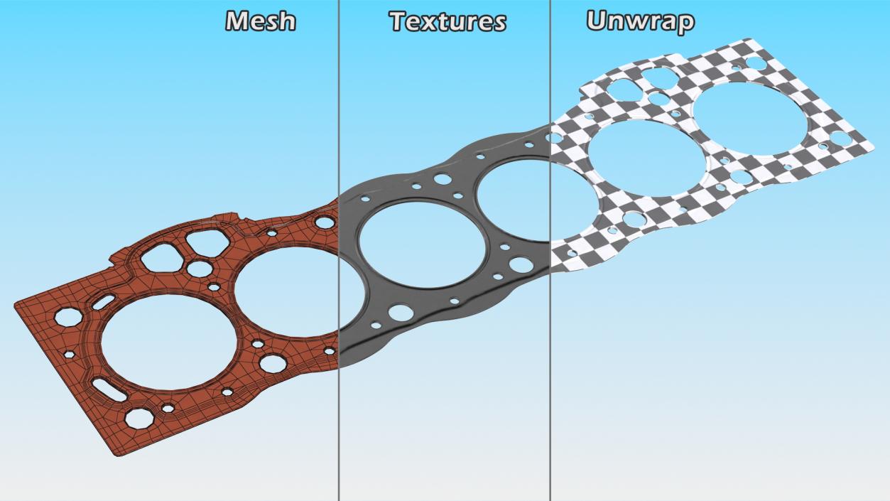 3D 1GFE Head Gasket 6 Cylinder Steel model