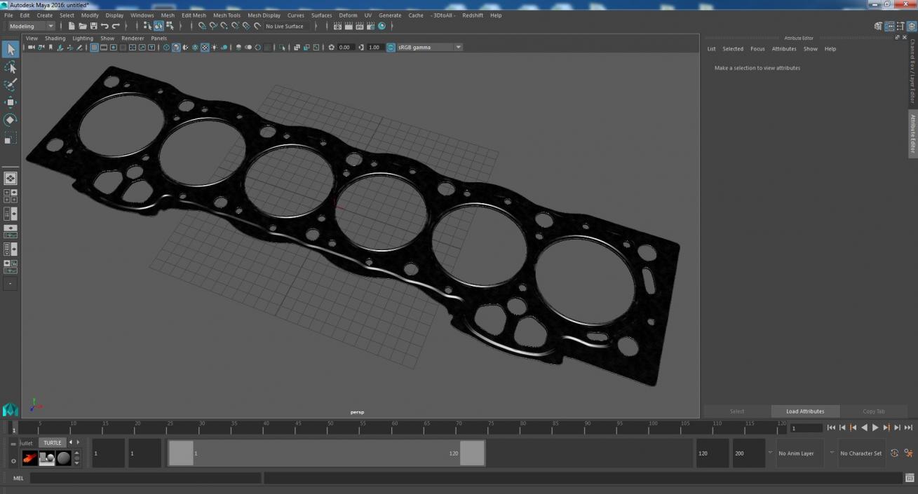 3D 1GFE Head Gasket 6 Cylinder Steel model