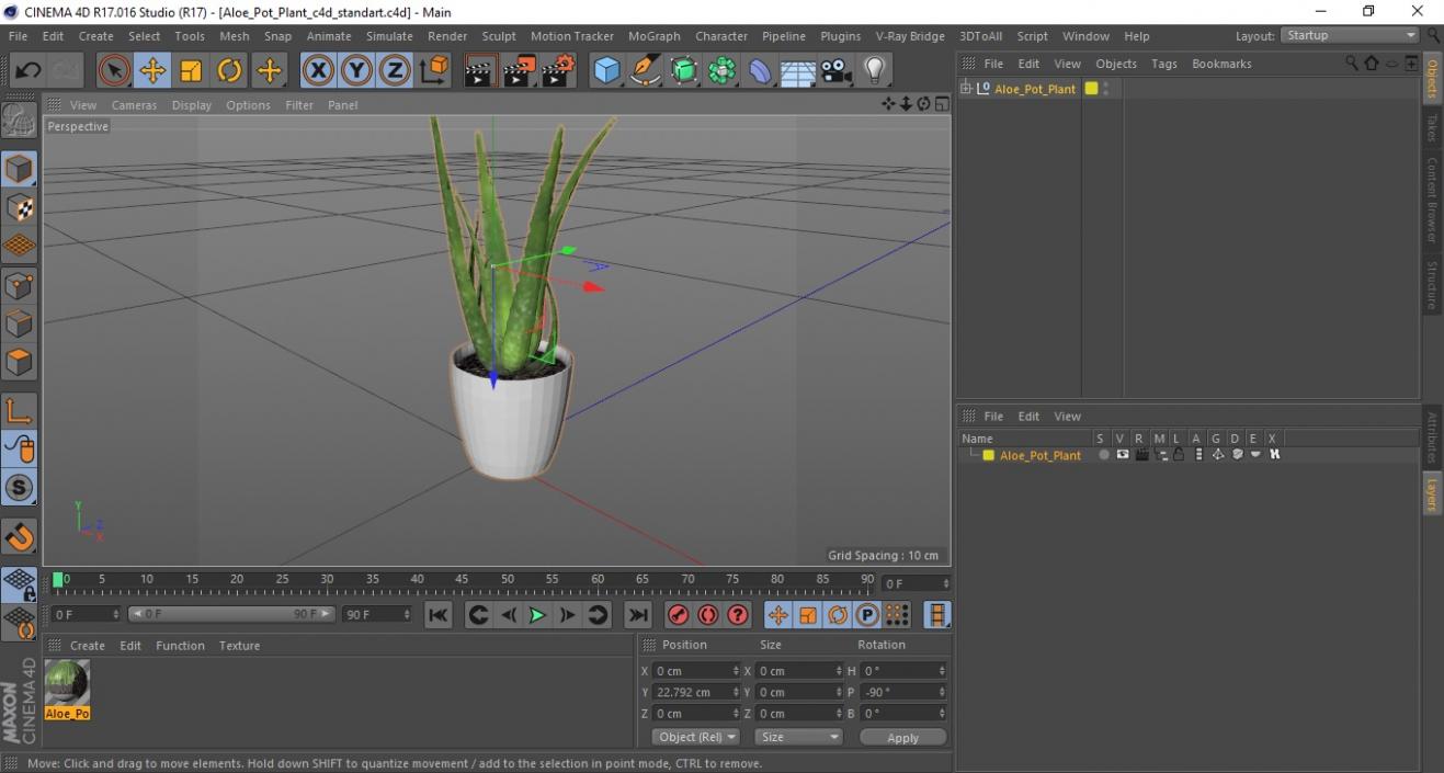 Aloe Pot Plant 3D model