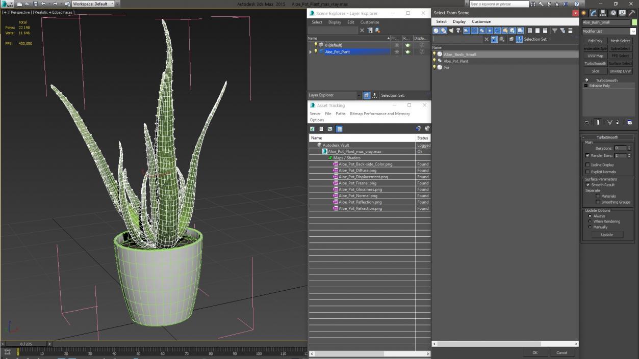 Aloe Pot Plant 3D model