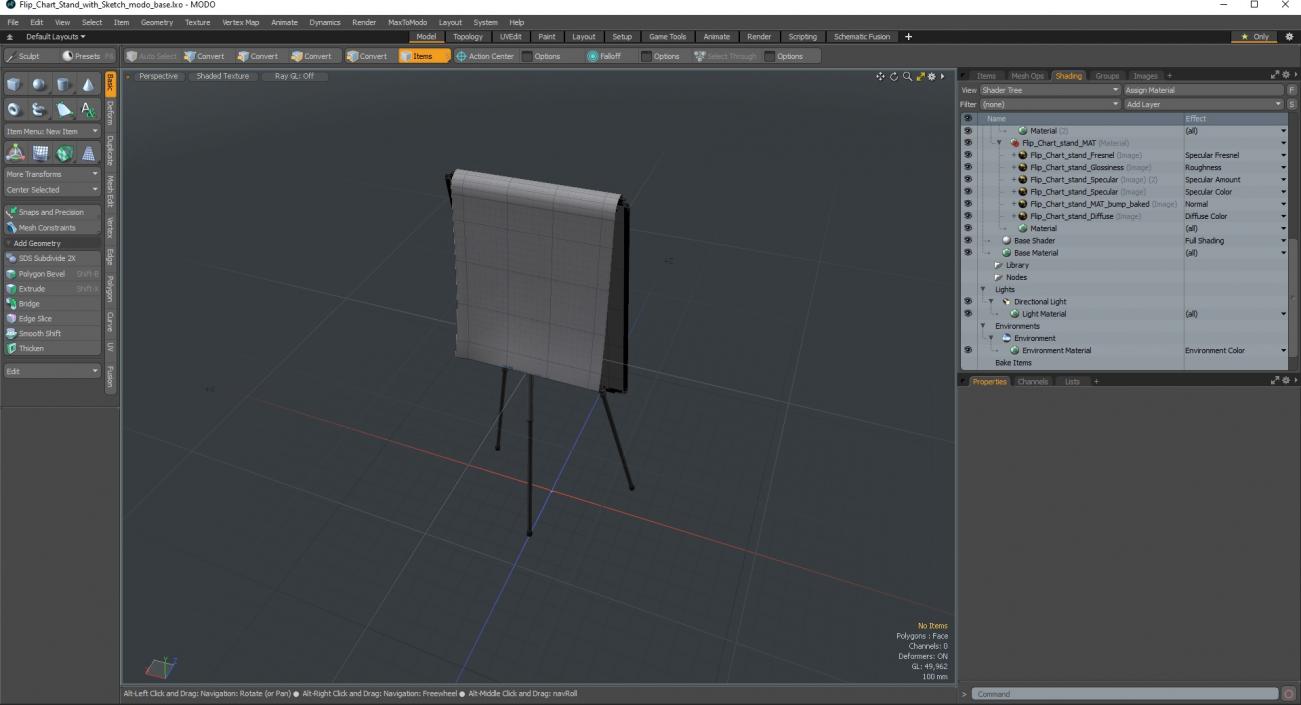 3D model Flip Chart Stand with Sketch 2