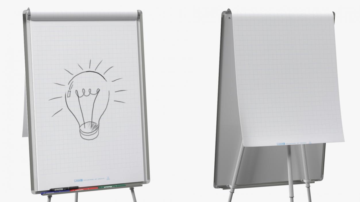 3D model Flip Chart Stand with Sketch 2