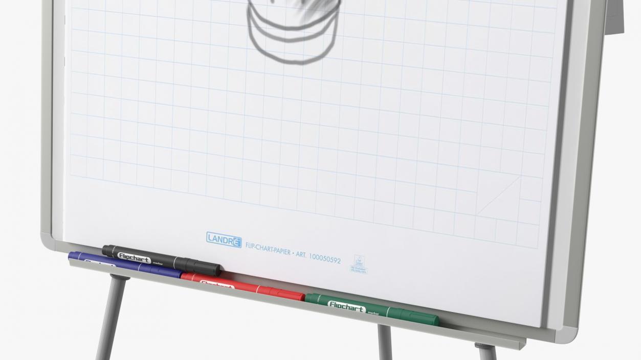 3D model Flip Chart Stand with Sketch 2