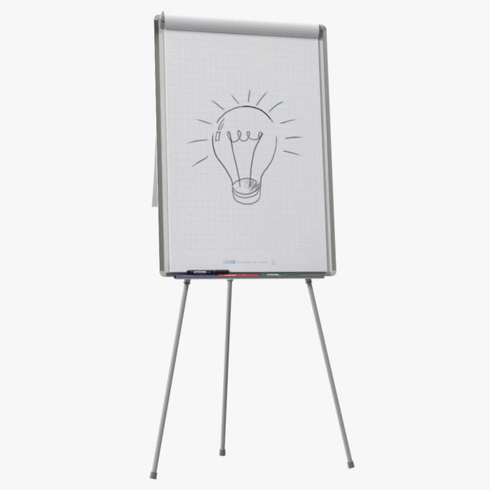 3D model Flip Chart Stand with Sketch 2