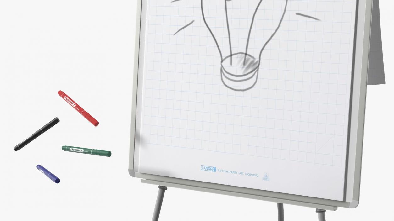 3D model Flip Chart Stand with Sketch 2