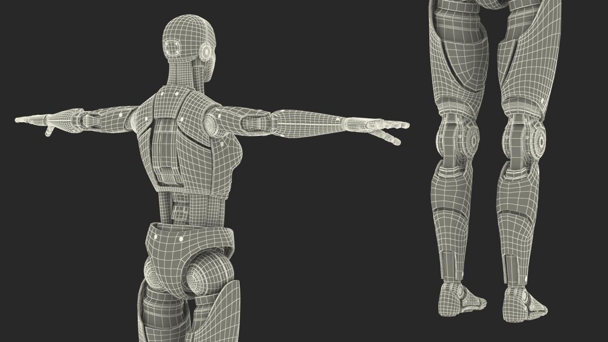 3D model Cyborg Female Rigged