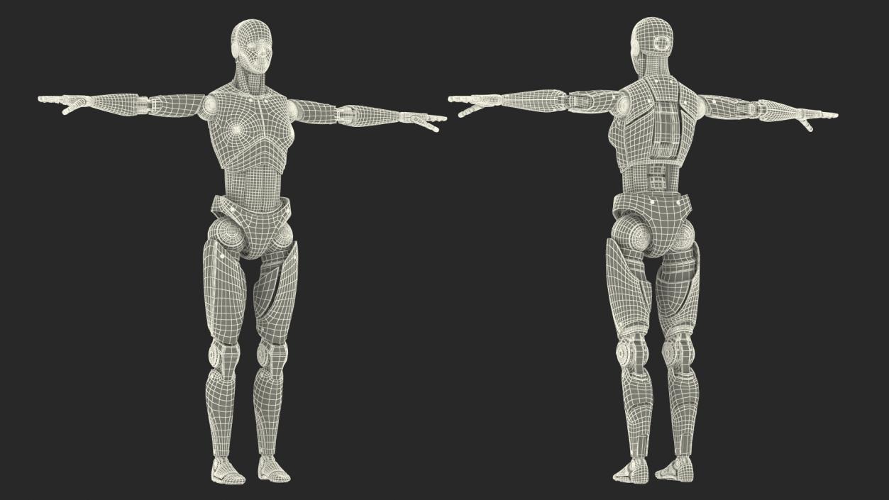 3D model Cyborg Female Rigged