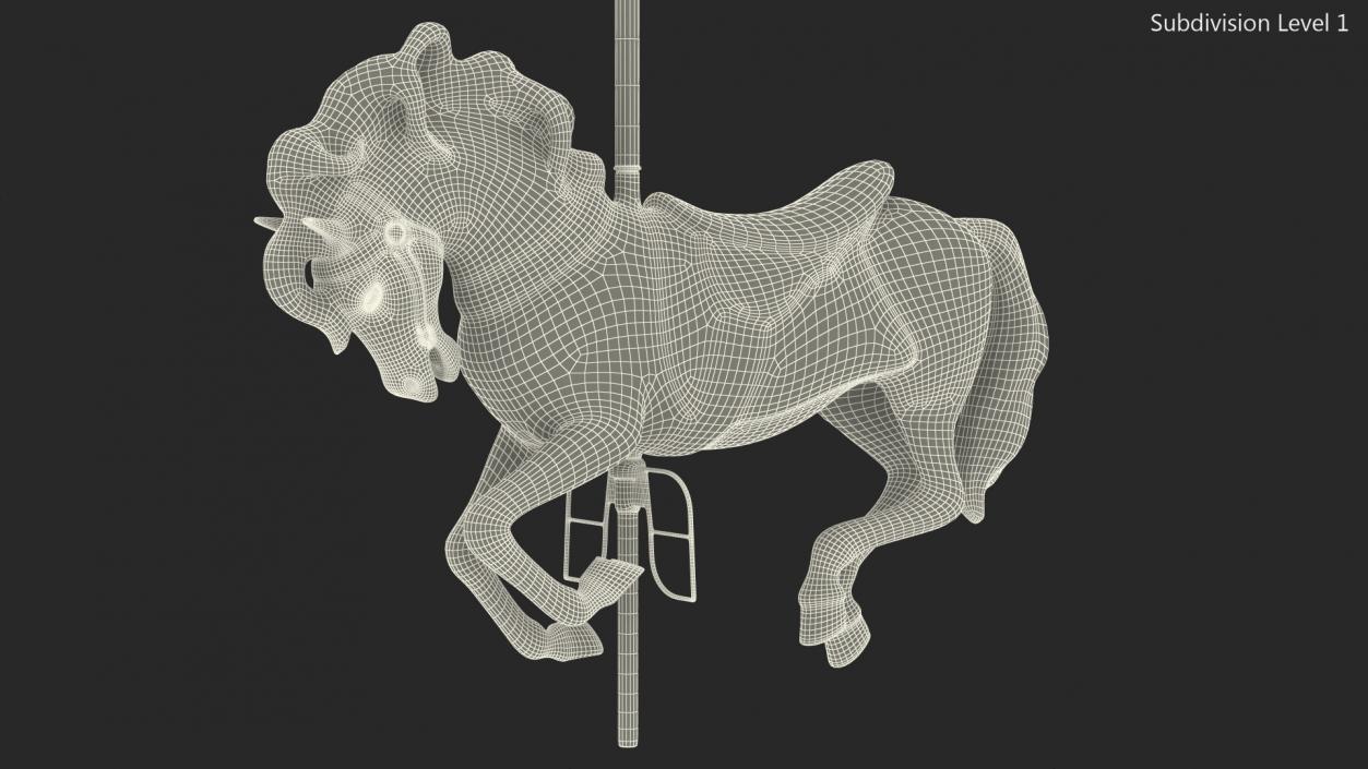 Carousel Galloping Horse Blue 3D model