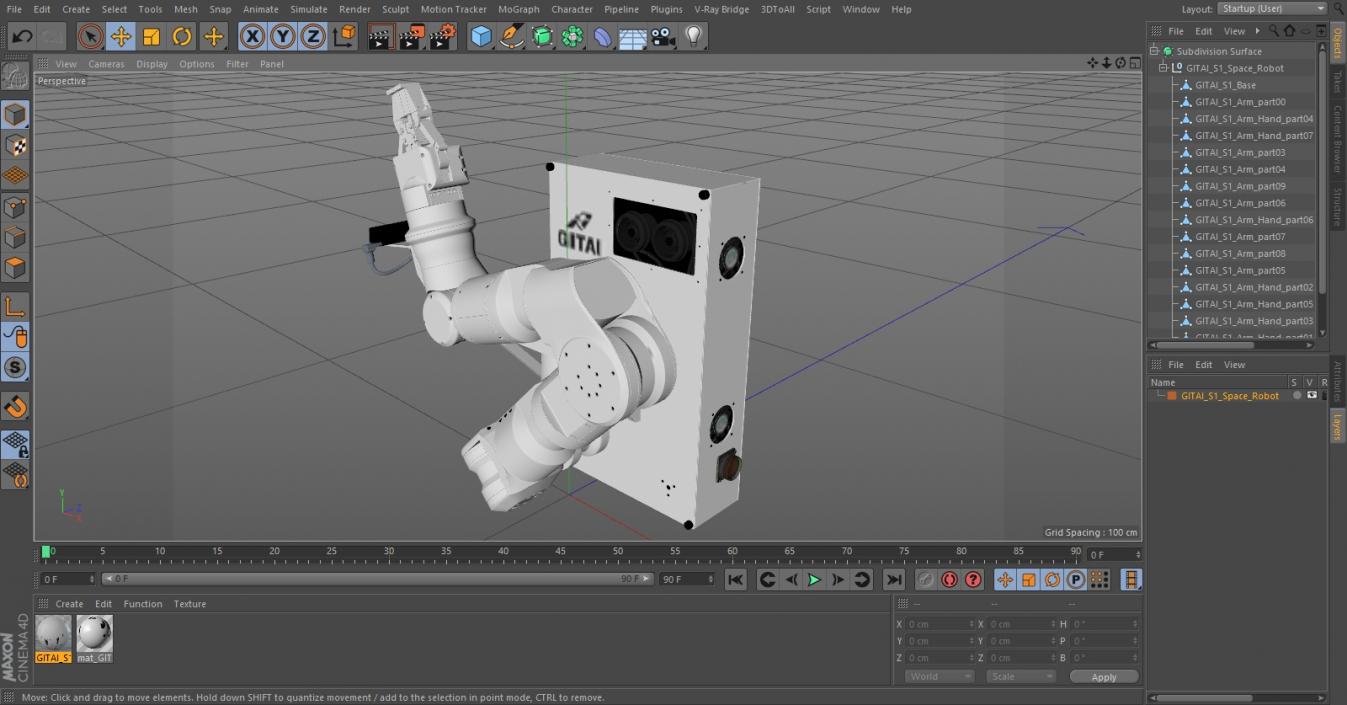 3D model GITAI S1 Space Robot