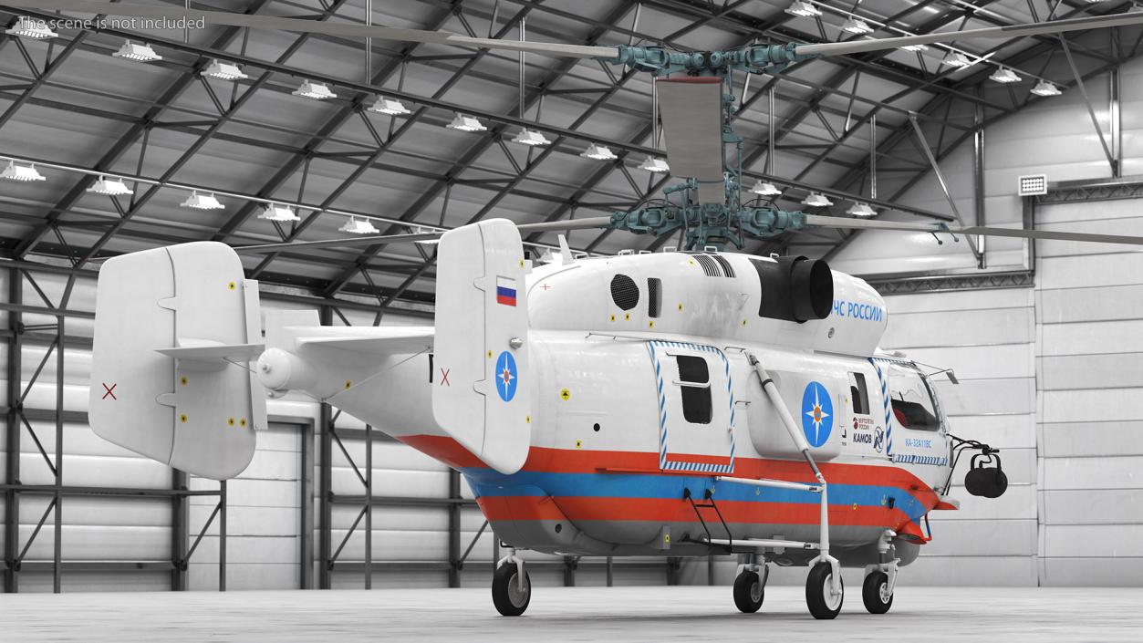 3D Kamov KA32 Russia EMERCOM Helicopter Rigged model