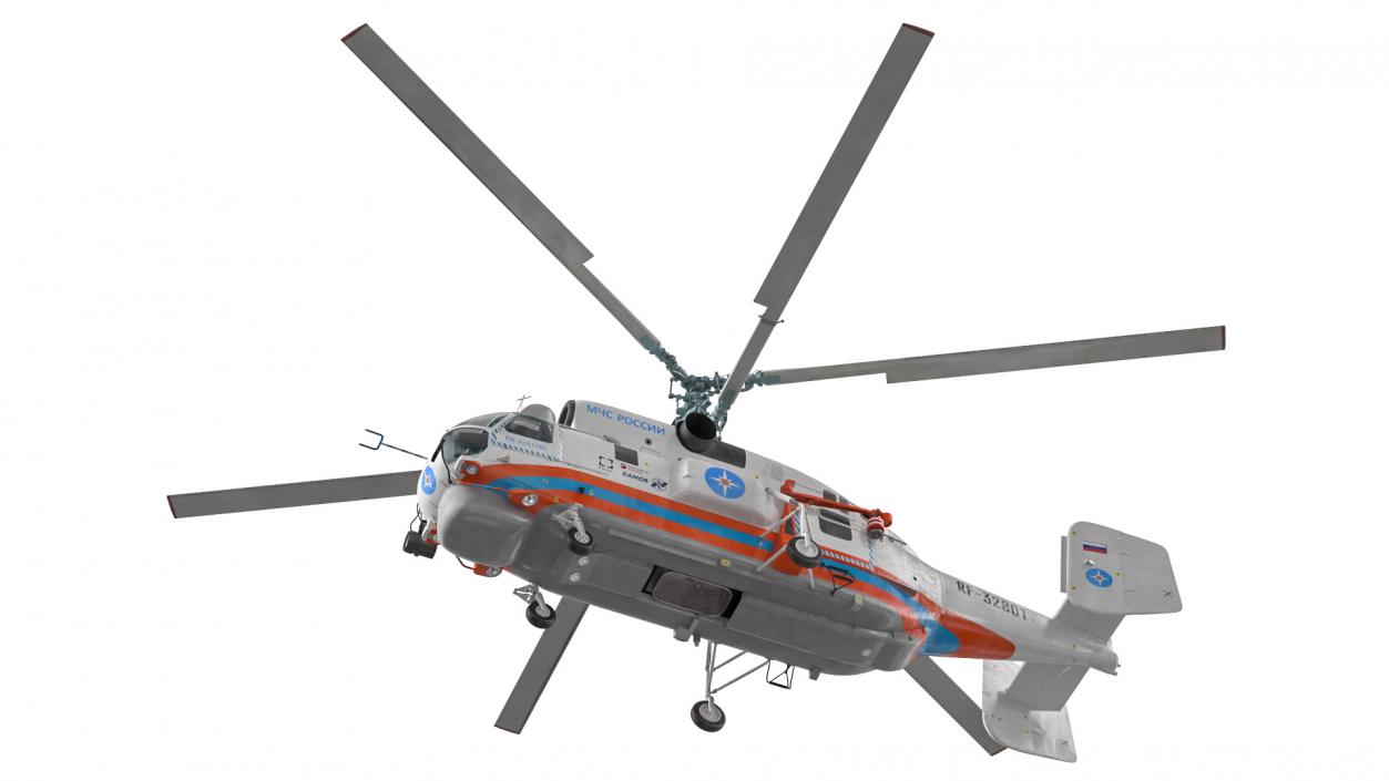 3D Kamov KA32 Russia EMERCOM Helicopter Rigged model