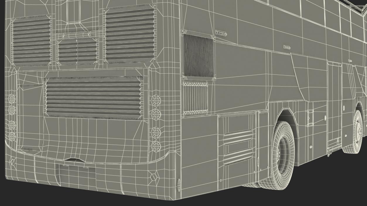 3D model Open Air Tour Bus Simple Interior Yellow