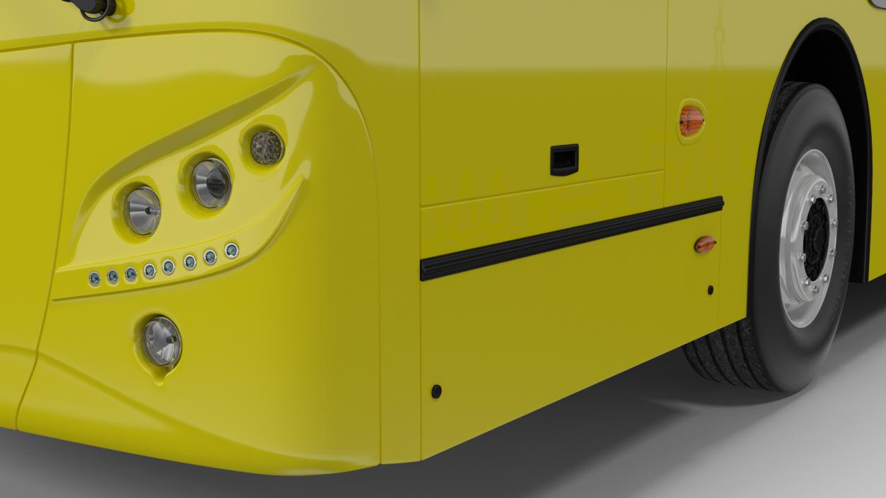 3D model Open Air Tour Bus Simple Interior Yellow