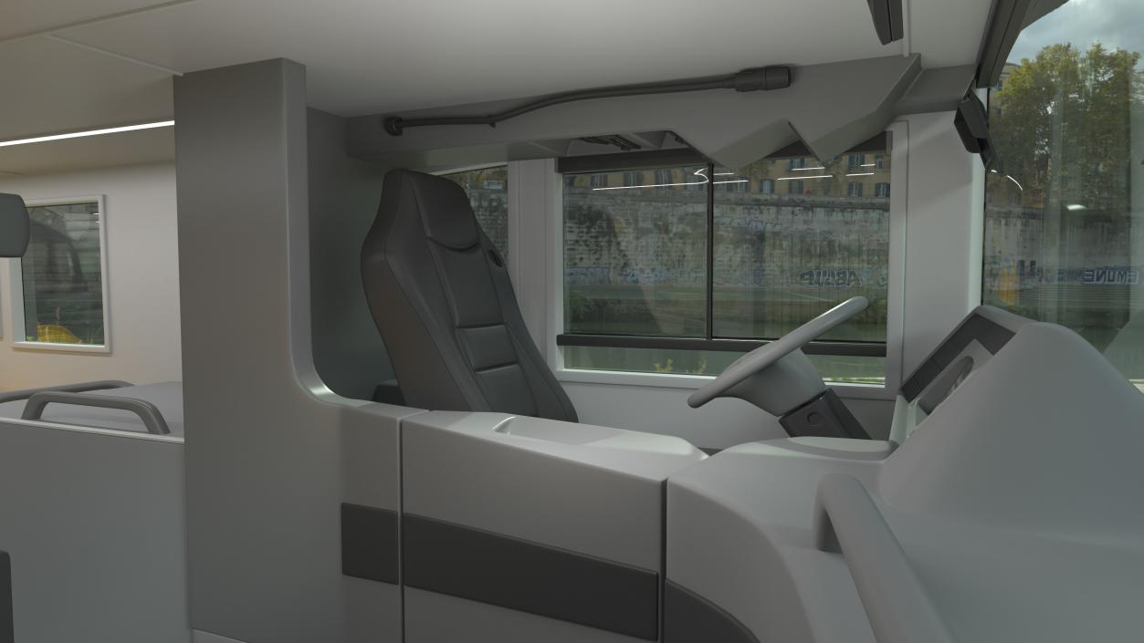 3D model Open Air Tour Bus Simple Interior Yellow