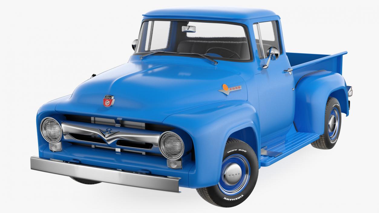 1956 Ford F100 Pickup Truck Rigged 3D model