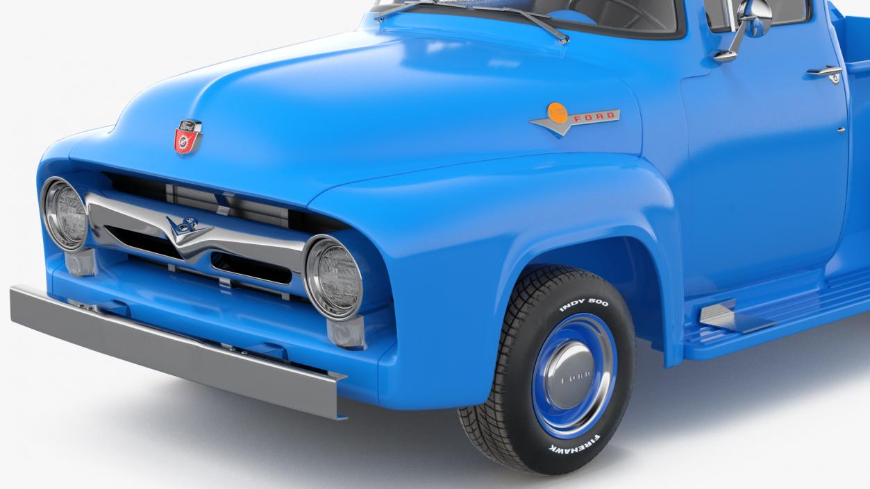 1956 Ford F100 Pickup Truck Rigged 3D model