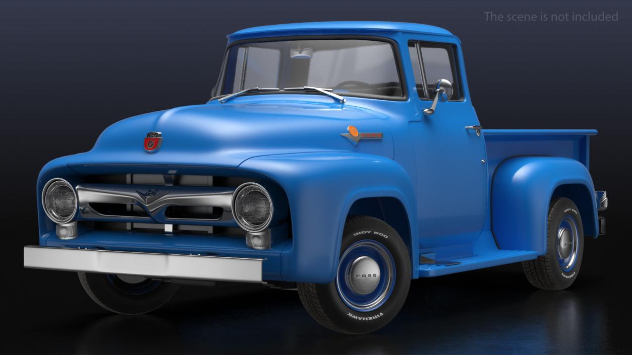 1956 Ford F100 Pickup Truck Rigged 3D model