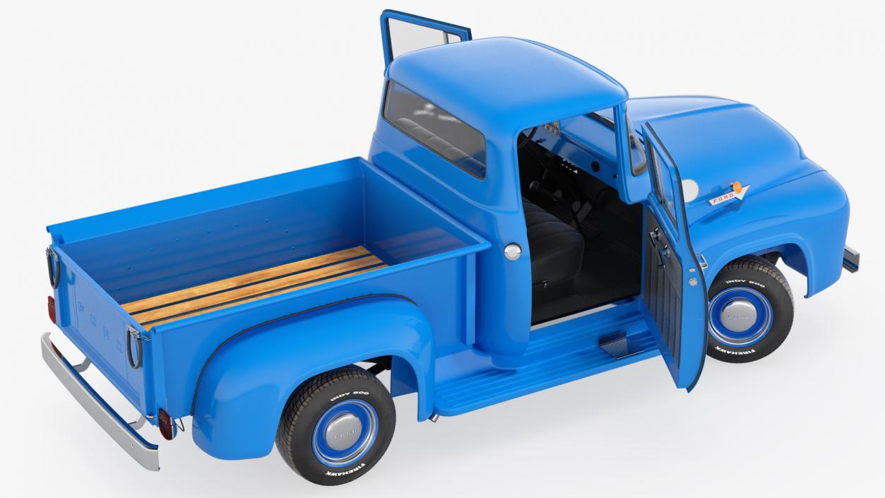 1956 Ford F100 Pickup Truck Rigged 3D model