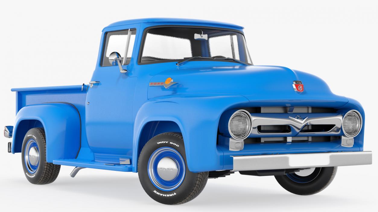 1956 Ford F100 Pickup Truck Rigged 3D model