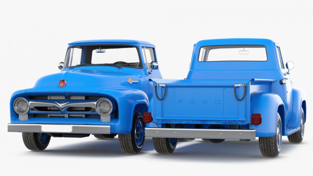 1956 Ford F100 Pickup Truck Rigged 3D model