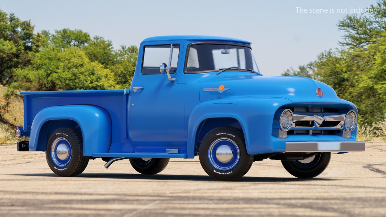 1956 Ford F100 Pickup Truck Rigged 3D model