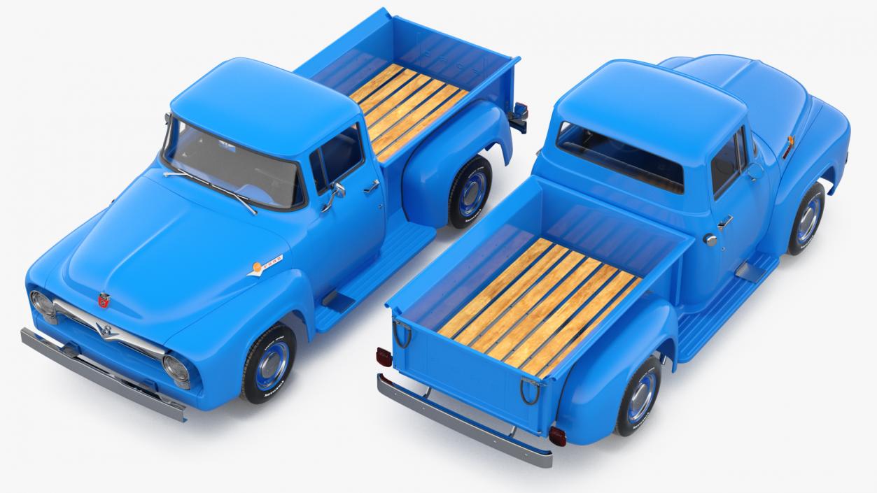 1956 Ford F100 Pickup Truck Rigged 3D model