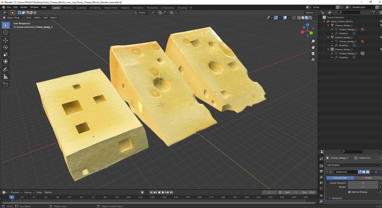 Swiss Cheese Blocks 3D model