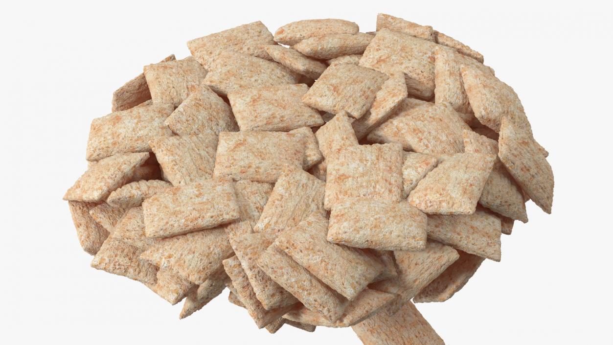 Breakfast Cereal Pads Falling into Bowl 3D model