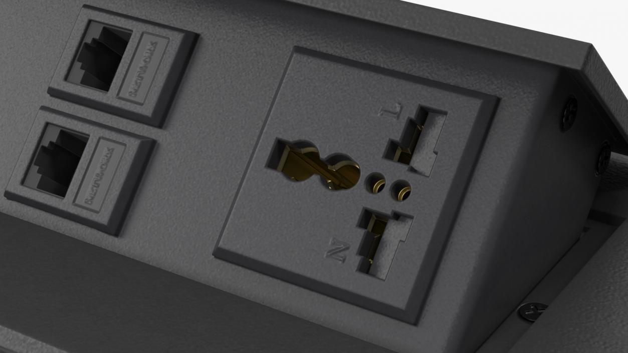 3D model Office Furniture Tabletop Switch Socket Black