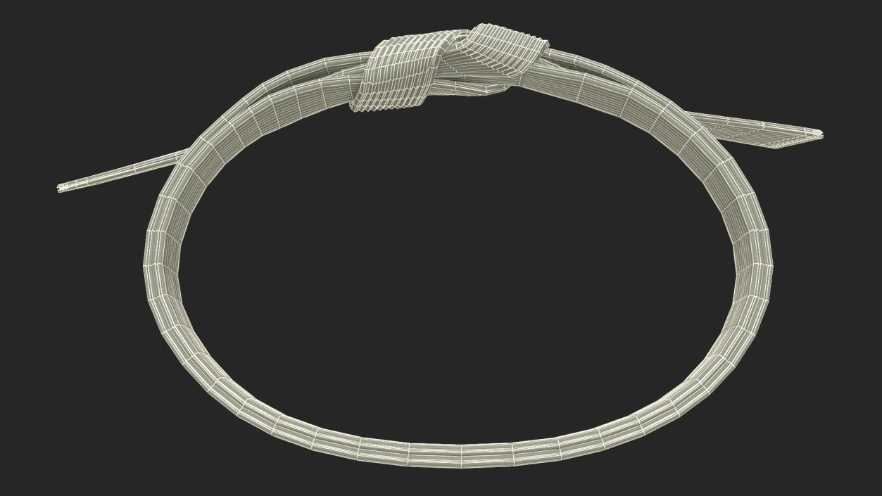 White Waist Aikido Belt Obi 3D