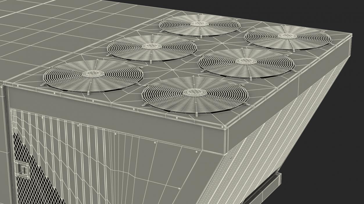 Industrial Rooftop Air Conditioning System Rusted 3D model