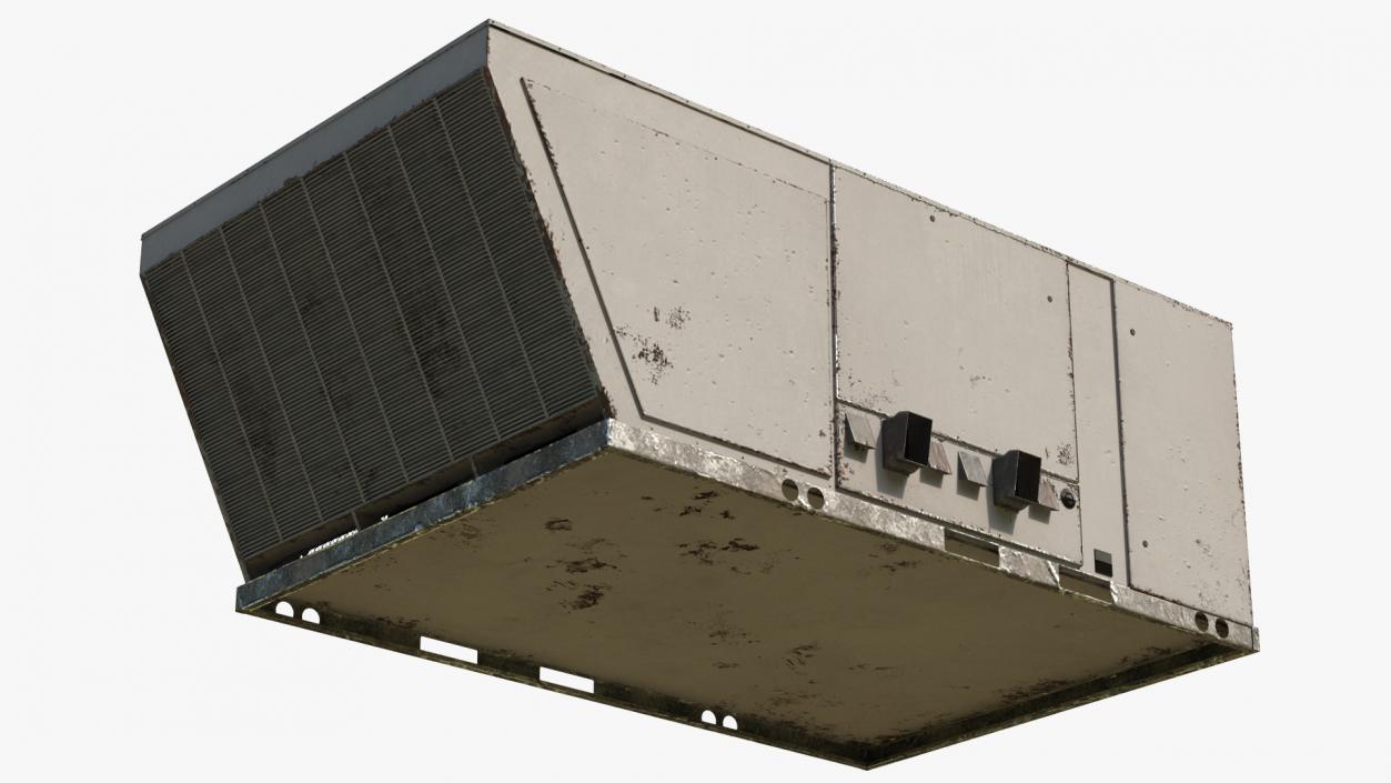 Industrial Rooftop Air Conditioning System Rusted 3D model