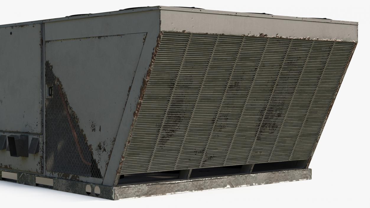 Industrial Rooftop Air Conditioning System Rusted 3D model