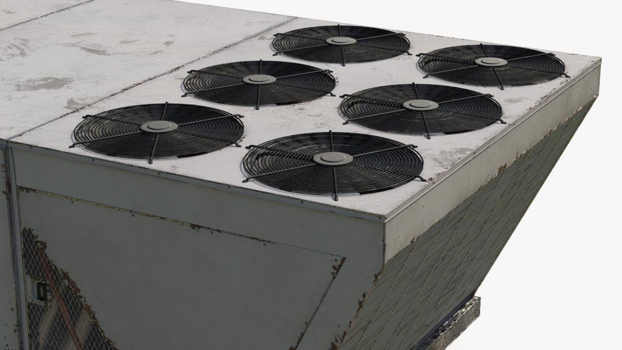 Industrial Rooftop Air Conditioning System Rusted 3D model