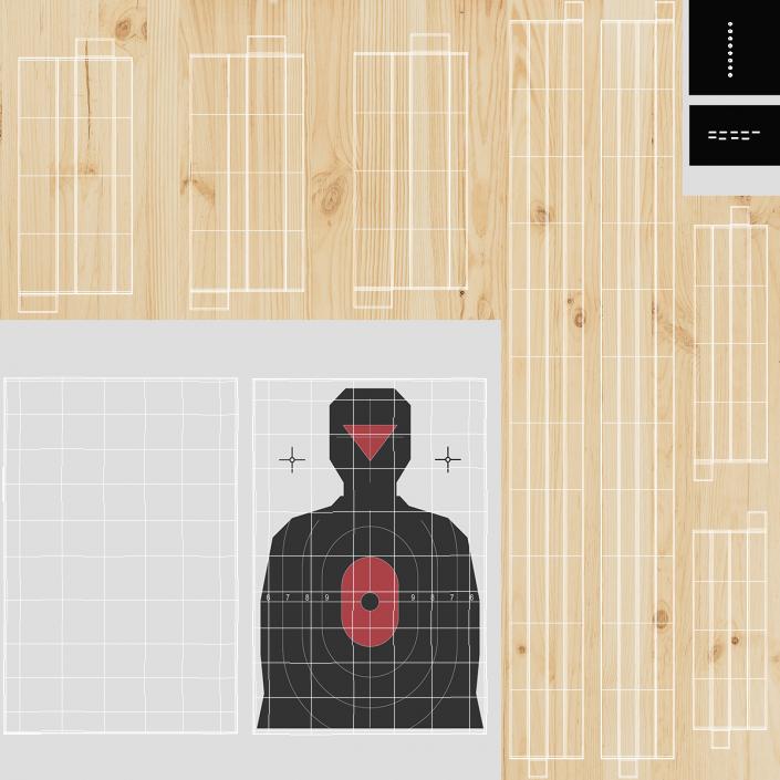 Shooting Target Silhouette Red Center 3D