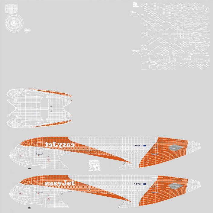 Airbus A319 EasyJet Airline Rigged 3D model