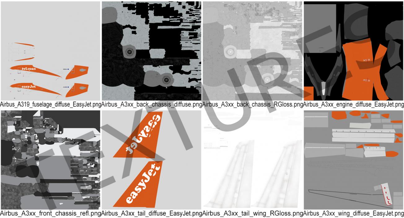 Airbus A319 EasyJet Airline Rigged 3D model