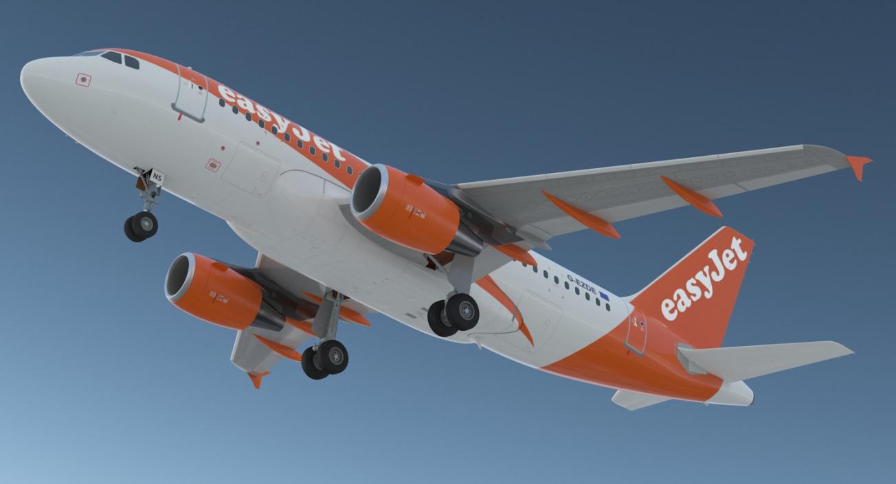 Airbus A319 EasyJet Airline Rigged 3D model