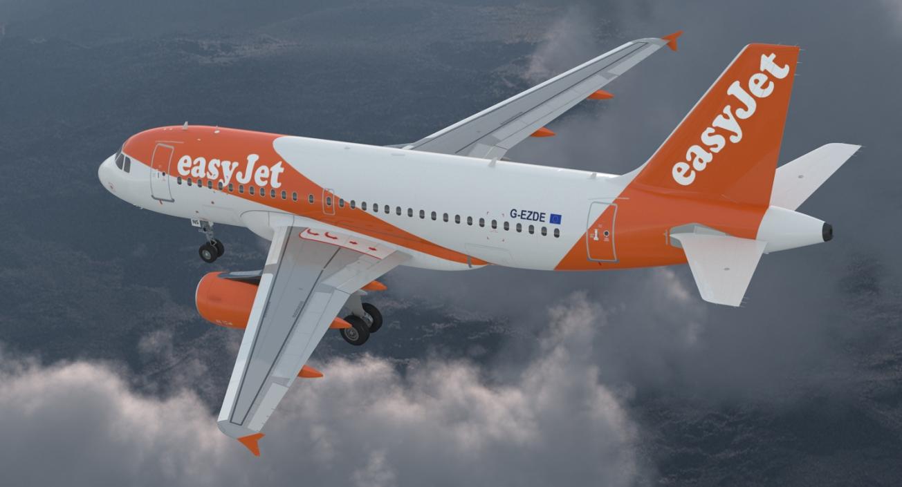 Airbus A319 EasyJet Airline Rigged 3D model