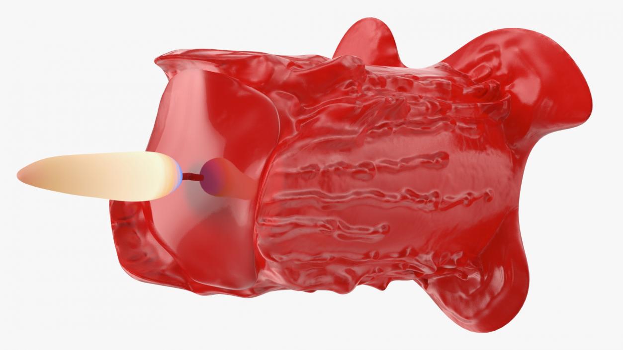 3D Burned Candle with Melted Wax Red model